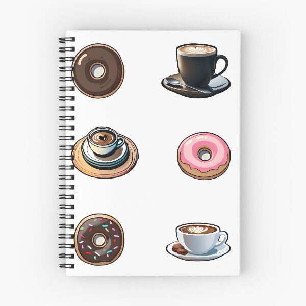 Artikelvorschau, Kaffee- und Donut-Schulaufkleberpaket entworfen und verkauft von JoyMike.