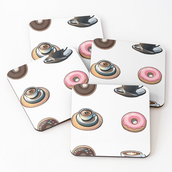 Artikelvorschau, Kaffee- und Donut-Schulaufkleberpaket entworfen und verkauft von JoyMike.
