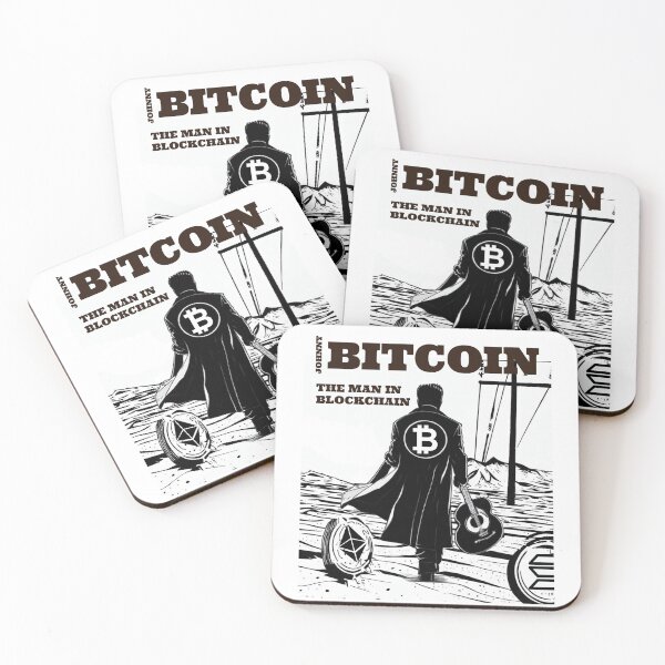Item preview, Johnny Bitcoin - The Man In Blockchain designed and sold by AlpacaSmokes.