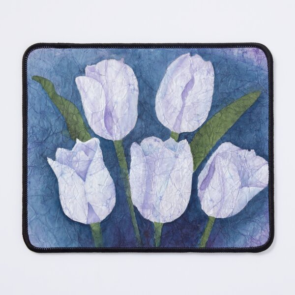 Item preview, White Evening Tulips Watercolor on Masa Paper designed and sold by The Elderberry Blossom.