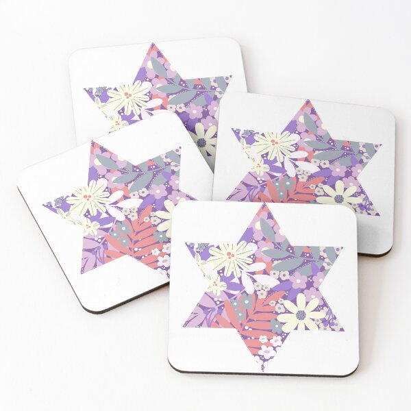 Item preview, Fun Floral Star of David - Jewish Star - Purples designed and sold by Leah Nicole Designs.
