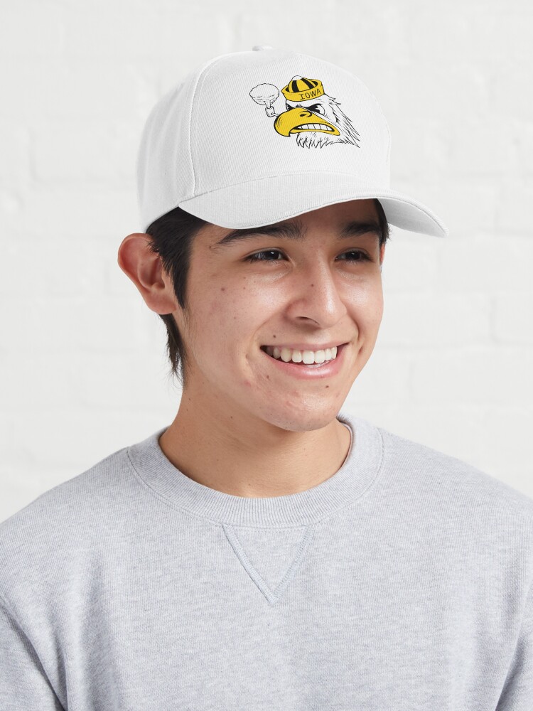 Gorra de marinero retro blanca Mascot Iowa Bird | Gorra