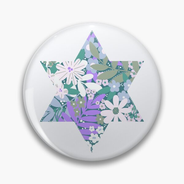 Item preview, Fun Floral Star of David - Jewish Star - Blues designed and sold by Leah Nicole Designs.