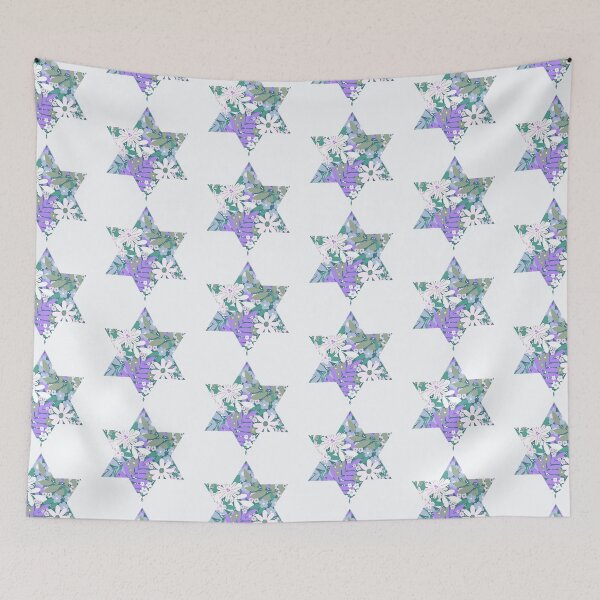 Item preview, Fun Floral Star of David - Jewish Star - Blues designed and sold by Leah Nicole Designs.