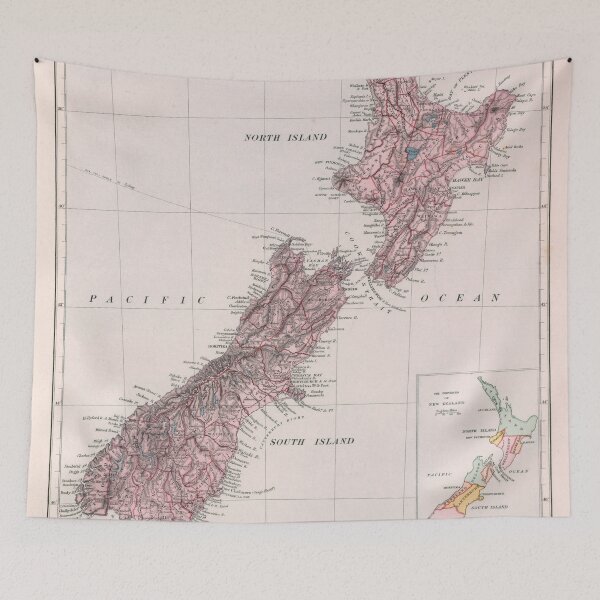 Item preview, Vintage Map of New Zealand (1882) designed and sold by BravuraMedia.