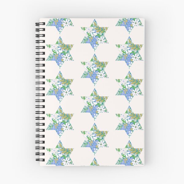 Item preview, Fun Floral Star of David - Jewish Star - Olive + Blue designed and sold by Leah Nicole Designs.