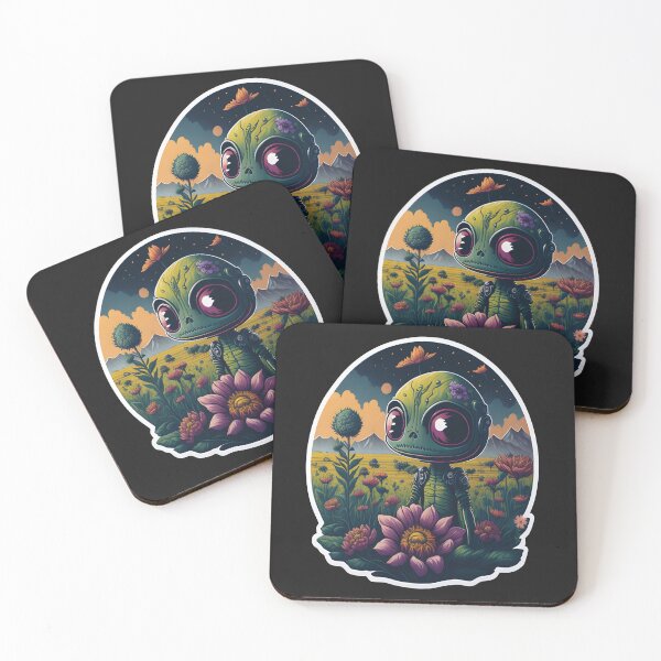 Item preview, Cute Alien Vibrant Flower Imaginative Watercolor Art  designed and sold by HazyEyeDesigns.