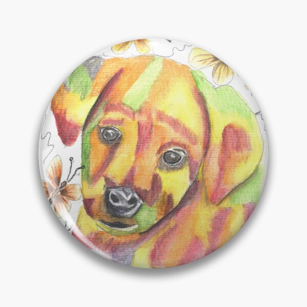Item preview, Cachorro amarillo y naranja con mariposas designed and sold by Sherry Jarvis.