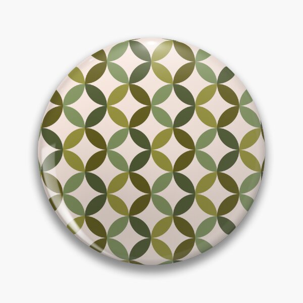 Item preview, Patrón geométrico Midmod (verde/crema) designed and sold by Design Minds Boutique.