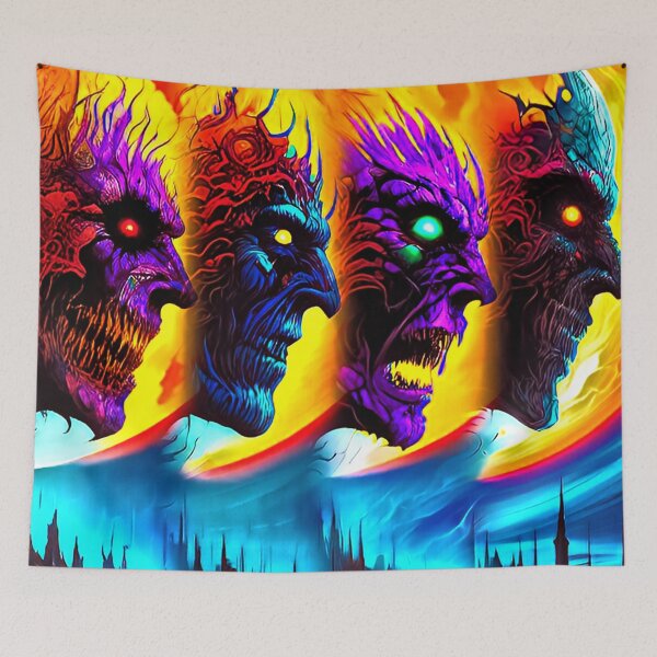 Item preview, Four Scary Faces Art designed and sold by AtomicCityArt.