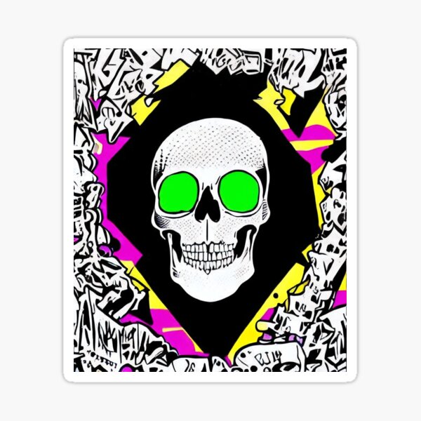 Pop Graffiti Skullz Sticker For Sale By Spinolator Redbubble