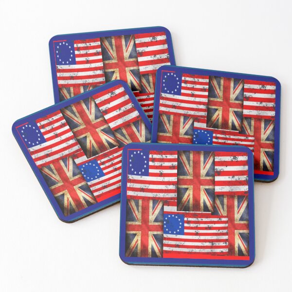 Item preview, BATTLE WORN GRUNGY BRITISH, USA FLAGS ART designed and sold by sharlesart.