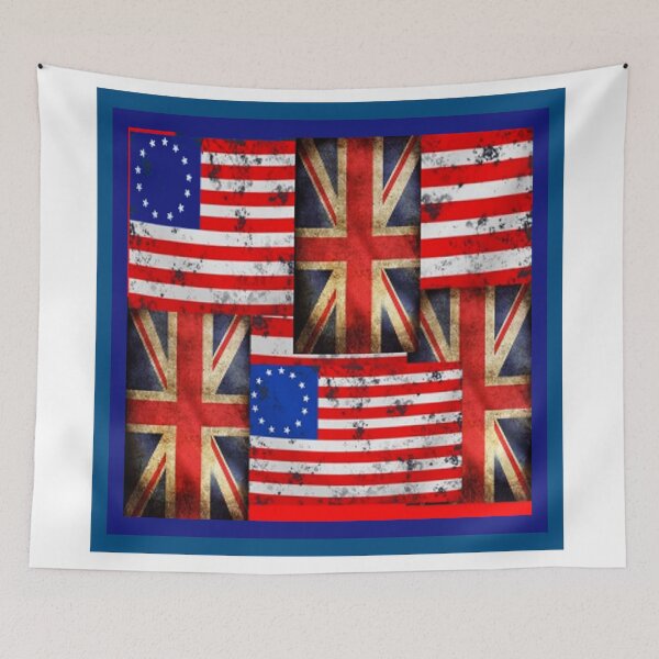 Item preview, BATTLE WORN GRUNGY BRITISH, USA FLAGS ART designed and sold by sharlesart.