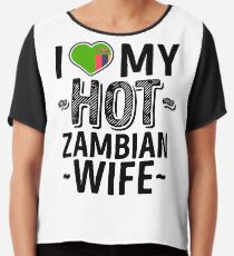 Ich liebe meine heiße sambische Frau - niedliche Sambia verbindet romantische Liebes-T-Shirts u. Aufkleber Chiffontop