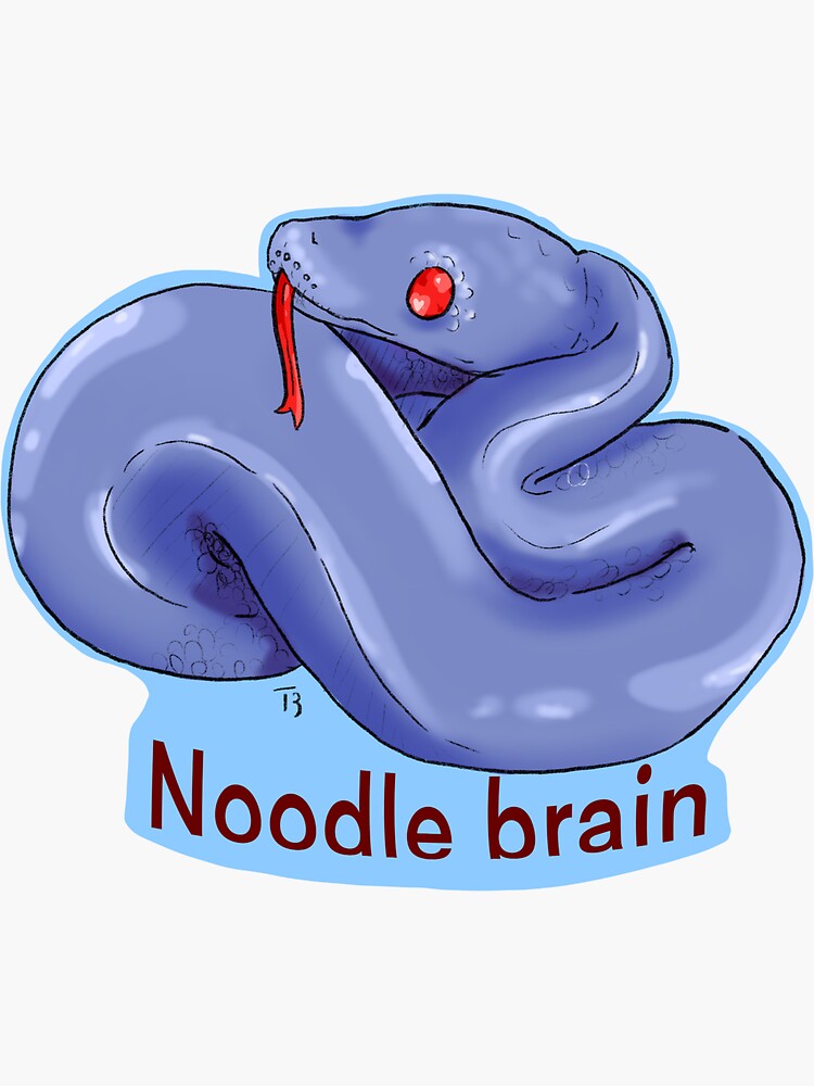 "Noodle brain" Sticker for Sale by Morbidcorvidart Redbubble