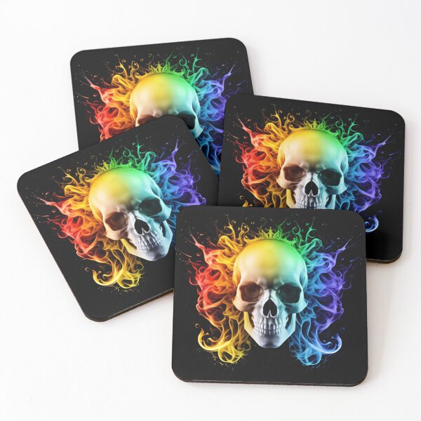 Item preview, Fusion of Flames: Colorful Skull designed and sold by stylestamp3.