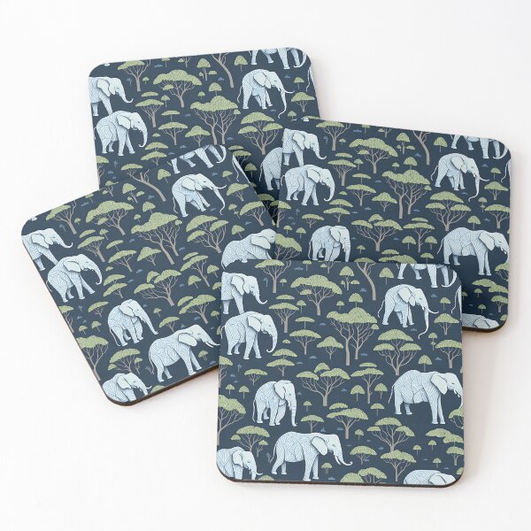 Item preview, Soothing Elephants andTrees Animal Pattern designed and sold by Wonder Of Light.
