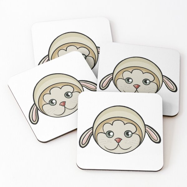 Item preview, Tan Bunny Cat Sticker - Cats in Hats designed and sold by N9Livez.