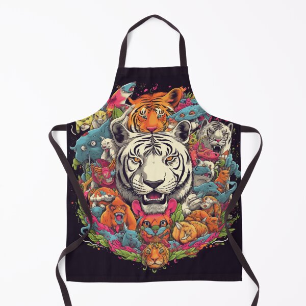 Item preview, Wildfire Fusion: Hyper-Detailed Tiger and Colorful Animal Carnival designed and sold by Bee Happy Creative™.