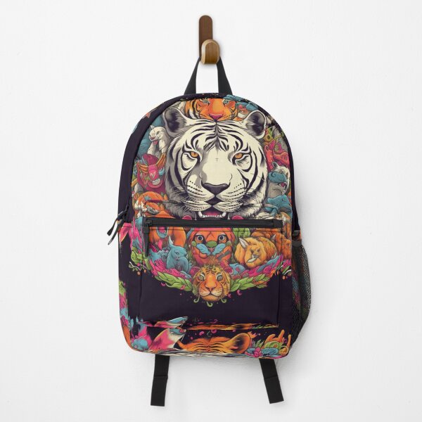 Item preview, Wildfire Fusion: Hyper-Detailed Tiger and Colorful Animal Carnival designed and sold by Bee Happy Creative™.