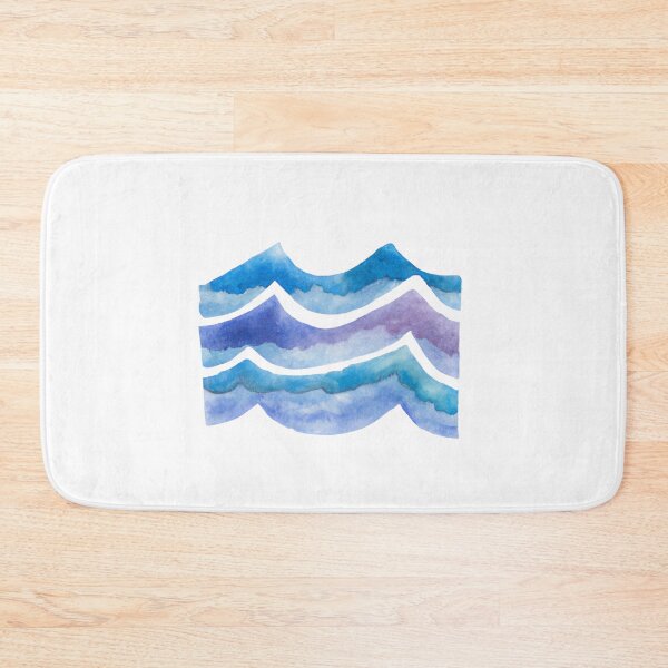 Item preview, Watercolor blue and purple ocean wave designed and sold by wonderxwander.