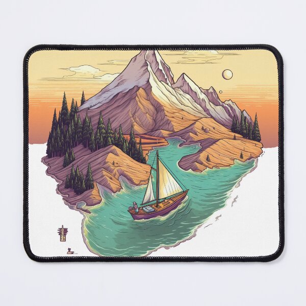 Item preview, Snowy Sunset Sailboat: Retro Isometric Pixelart designed and sold by SynthPrint.