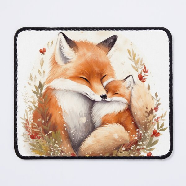 Item preview, cute baby and mommy fox designed and sold by DigitalArtsForU.