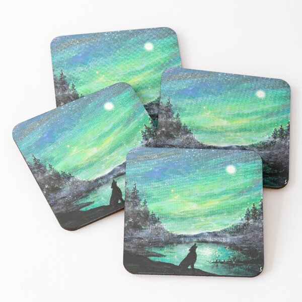Item preview, Aurora Borealis, Northern Moon and Arctic Wolf designed and sold by Artdesrapides.