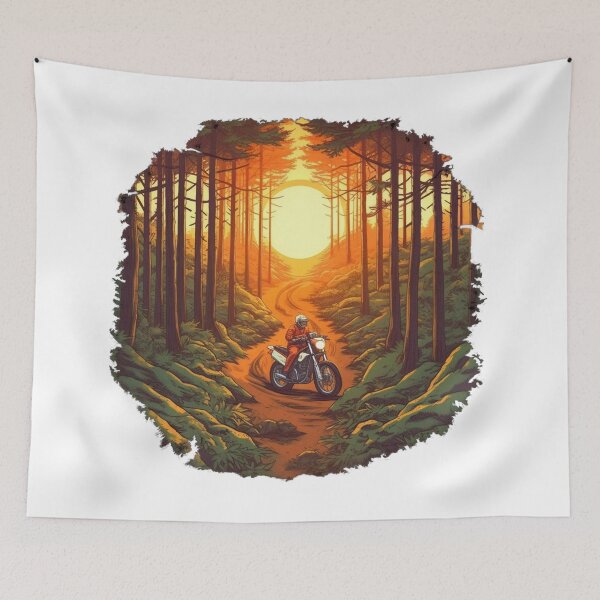 Item preview, Retro Sunset Forest Ride designed and sold by SynthPrint.