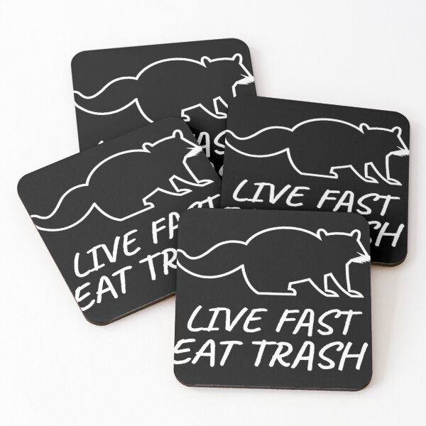 Item preview, live fast eat trash racoon designed and sold by 208Tees.