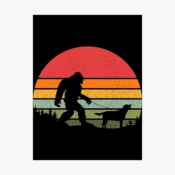 Item preview, Bigfoot Walking Labrador Retriever Dog Vintage Retro Funny Sasquatch designed and sold by swelldigz.