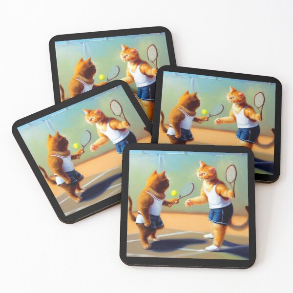 Item preview, Cats Playing Tennis designed and sold by CrankyOldDude.