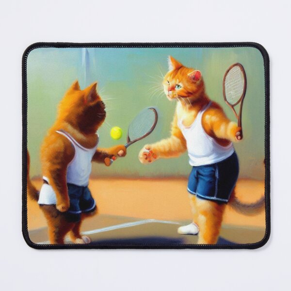Item preview, Cats Playing Tennis designed and sold by CrankyOldDude.