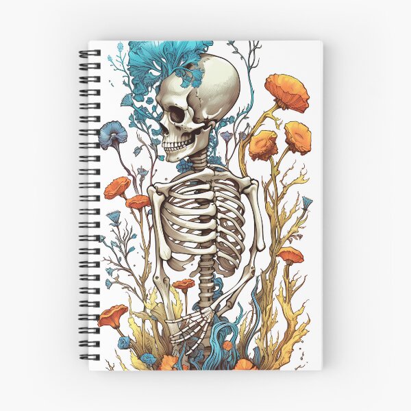 Item preview, Bones and Botany | human skeleton with Spring Botanicals  designed and sold by Artimpressionz.