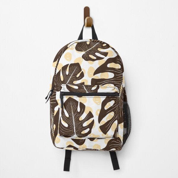 Item preview, Brown Tropical Monstera Leaf Pattern designed and sold by Alafina2019.