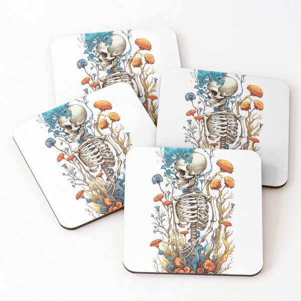 Item preview, Bones and Botany | human skeleton with Spring Botanicals  designed and sold by Artimpressionz.