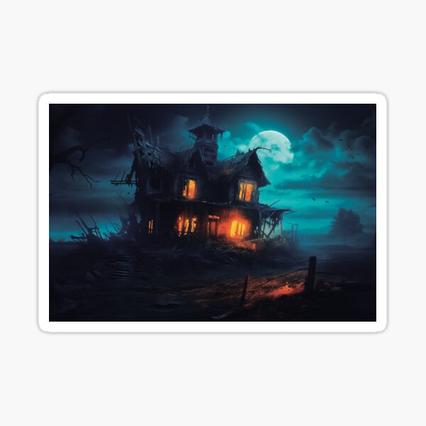 haunted house leaves mystery Sticker