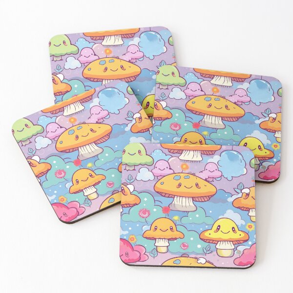 Item preview, Cute Kawaii Mushroom Rainbow Pattern  designed and sold by zoehbell.