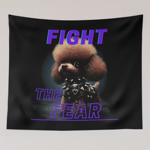 Item preview, Dark Punk Poodle: Fight the Fear - Motivational Dog Art designed and sold by Woof-n-Wear.