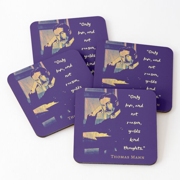 Item preview, Thomas Mann portrait and quote: “Only love, and not reason, yields kind thoughts.” designed and sold by artbleed.