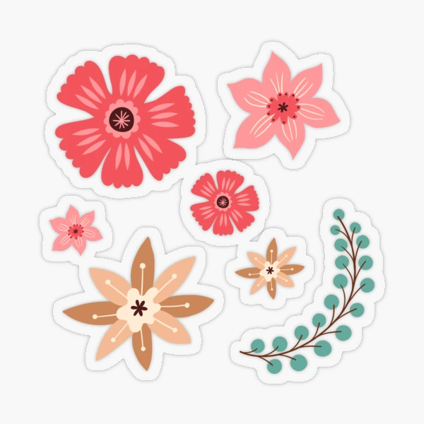 Flowers Printable Stickers Sheet Design Stock Illustration 2339053081