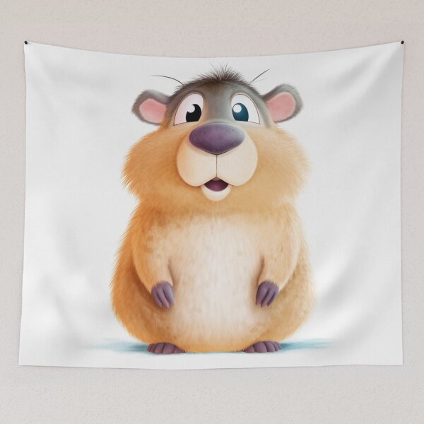 Item preview, cute animated baby capybara designed and sold by DigitalPixelize.