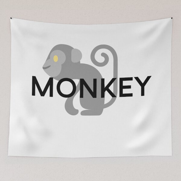 Item preview, monkey text graphic v1a white background designed and sold by fishpressink.