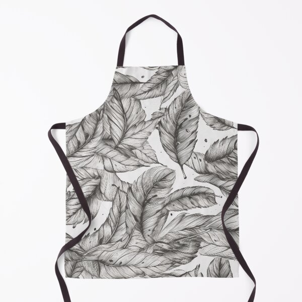 Item preview, Ink-drawn Feather Pattern - Black and White Art on Beige" designed and sold by stateofhuman.