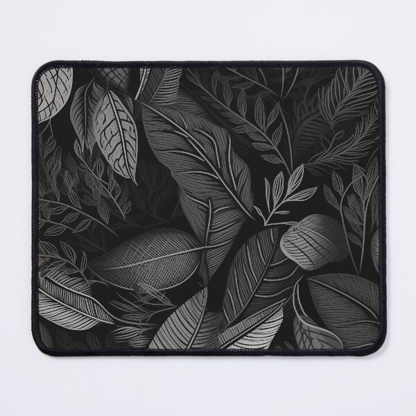 Item preview, White-ink Leaf Pattern on Black - Exotic and Detailed Botanical Art designed and sold by stateofhuman.