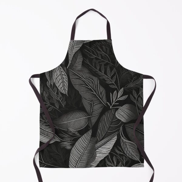 Item preview, White-ink Leaf Pattern on Black - Exotic and Detailed Botanical Art designed and sold by stateofhuman.
