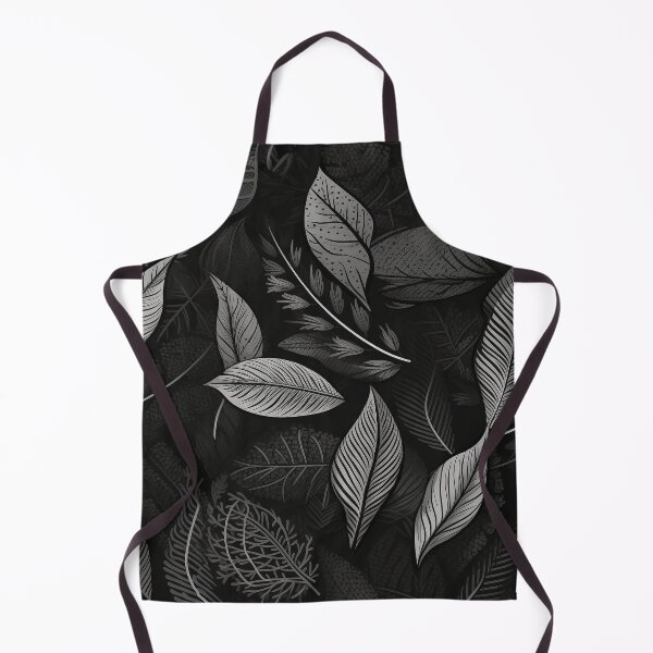 Item preview, White-ink Leaf Pattern on Black - Variation1 - Exotic and Detailed Botanical Art designed and sold by stateofhuman.