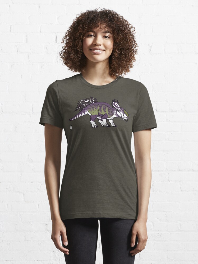 Alternate view of Purple and Green Pachyrhinosaurus Essential T-Shirt