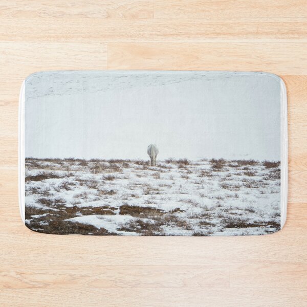 Item preview, Grazing White Horse Beneath a Snowy Hill designed and sold by Vivar Photo.