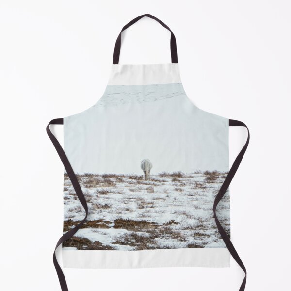 Item preview, Grazing White Horse Beneath a Snowy Hill designed and sold by Vivar Photo.